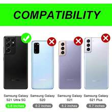 para Funda S21 Ultra, Grado Militar 3 en 1 Cuerpo Completo Resistente a Golpes Resistente al Polvo/Cadas Funda de Proteccin Resistente, para S21 Ultra 6.8 inch, Negro - JQ-negro - Ver 3