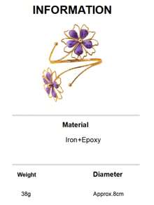 Vòng tay điều chỉnh được, tối giản, họa tiết hoa tím - Hoa tròn màu tím - Xem 7