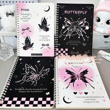 A5 Coil Notebook Ins-Style Butterfly Pattern, Thickened Lined Page Portable Journal, High-Appearance Notepad For Office Work Study Daily Planning Note-Taking Travel Journaling Supplies