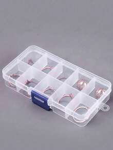 1个10格防尘防水卸妆棉发圈收纳盒 - 無色 - 查看 3