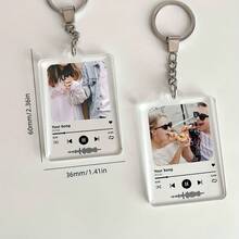 Personalized Photo Keychain, Dog Dad Gift, Customized Acrylic Ornament, Dog Keychain, Pet Photo, Logo Printed Keychain, Family Photo Keychain - Multicolor - View 4