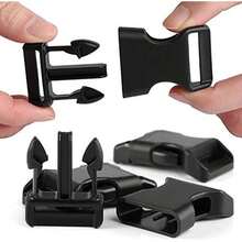 1 Inch, 6 Pack Black Plastic Side Release Buckle For Paracord Bracelets (1") - / - View 5