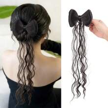 Female Wig With Bow Tie, Half Tied Ponytail, Female Duckbill Clip, Simulated Hair, High-Temperature Silk Wig, New Ponytail Design - Multicolor - View 1