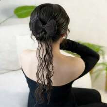 Female Wig With Bow Tie, Half Tied Ponytail, Female Duckbill Clip, Simulated Hair, High-Temperature Silk Wig, New Ponytail Design - Multicolor - View 3