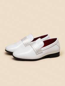 Boy's Dress Shoes Formal Tuxedo Shoes Slip-On Loafers For Party Wear - trắng - Xem 6