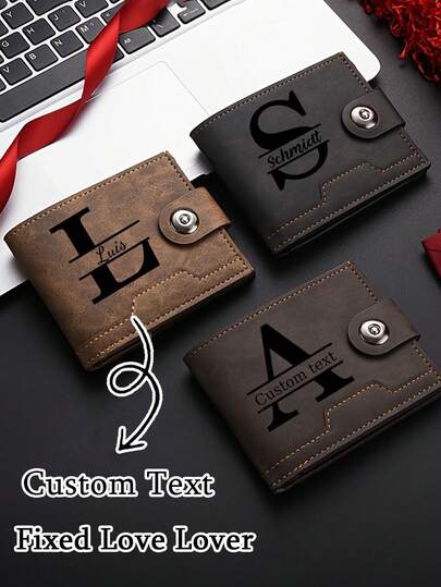 Personalisierte Herren-Geldbörse, multifunktionale Geldbörse, aus PU-Material, kann mit Ihrem Namen personalisiert werden - Retro-Stil Kunstleder, geeignet für den täglichen Gebrauch, Einkaufen und geschäftliche Anlässe. Diese faltbare Geldbörse ist ein ideales Geschenk zum Valentinstag, Geburtstag, Jahrestag, Vatertag und Erntedankfest. Dies ist ein einzigartiges und personalisiertes Geschenk für Männer.