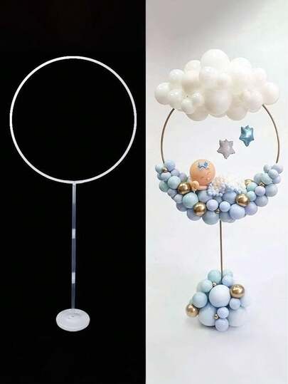 可重复使用的圆形气球拱门支架，气球柱支架，适用于派对装饰，不含气球，适用于婚礼、婴儿派对、生日派对、气球花环、情人节、周年纪念日、家庭婚礼、情人节派对、婚礼、周年纪念日装饰