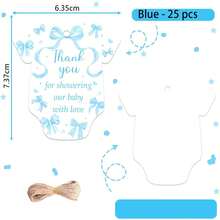 25/50 个粉色蝴蝶结感谢卡，感谢您用充满爱意的卡片环绕我们的宝宝。粉色蝴蝶结主题，性别揭晓派对小礼物（粉色/蓝色可选） - 彩色 - 查看 12