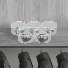 Round Shape 5 Tiers Belts Display Rack, Acrylic Material Organizer Storage Case, Transparent Design Belts Storage Case, For Home Organization - Clear - View 2