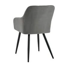 CLIPOP Dining Chairs, Set Of 2, Kitchen Chair With Velvet Cover, Living Room Chair, Upholstered Chair With Armrests And Metal Legs, Upholstered Armchair, Chair For Dining Room, Living Room, Kitchen - 灰色 - 查看 9