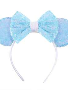 1个耳朵发箍，绿色闪光仙女耳朵发箍，仙女翅膀发饰，适合学生派对、化装舞会、角色扮演、主题公园等场合，是各种场合的完美礼物。这款米老鼠耳朵蝴蝶结发箍适合男士、女士和情侣佩戴，是公主角色扮演的完美配饰。发箍发圈 - 款式隨機 - 查看 8