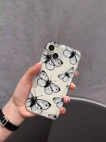 1pc Minimalist Hollow White Butterfly Pattern Transparent Shockproof Soft Phone Case Suitable Compatible With Apple 17/17 Pro/17 Pro Max/17 Air/16/16 Plus/16 Pro/16 Pro Max - Multicolor - View 6