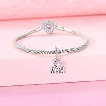 925纯银“MOM”字母吊坠，可搭配原装手链项链，刻字母亲主题DIY首饰礼物 - KSC511 - 查看 4