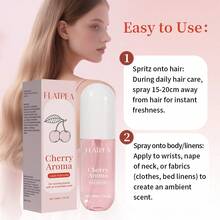 FLATPEA 女士头发香氛喷雾，樱桃香型，持久留香，甜樱桃梨香草广藿香香调，清新提神，50毫升/1.7液盎司便携装，适合日常头发和身体使用，也适合度假外出，是生日、情人节、圣诞节送给妈妈和女友的完美礼物。 - 櫻桃 - 查看 5