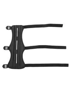 可调节黑色射箭护臂 - 耐用PU材质，舒适贴合，配有安全带，有效保护前臂，是狩猎和射击练习的理想选择，射箭配件 - 黑色 - 查看 9