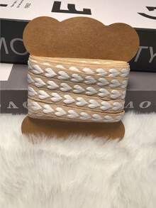 10mm-5m Heart Jacquard Woven Ribbon, Cotton Craft Ribbon For Wedding Party Flower Packaging, Love Design