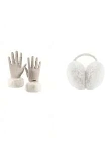 Bộ 2 món bịt tai và băng đô mùa đông, bao gồm 1 bịt tai giữ ấm có thể gập lại (dành cho nữ) và 1 băng đô lông giả mềm mại, thích hợp cho mùa đông. - Găng tay lông mềm mại + bịt tai - Xem 13