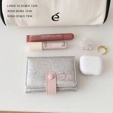 Cat Design Lightweight Multi-Card Slots Coin Purse Trifold Wallet, Gift For Women