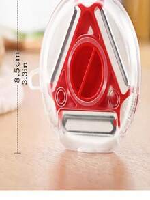 Apple Peeler "3-In-1" Multi-Functional Blade With Button For Easy Switching | Non-Slip Handle | Stainless Steel Kitchen Peeler Stainless Steel Potato Peeler, Slicer, Shredder, Vegetable And Fruit Peeler(1pc,Color Random) - 隨機顏色 - 查看 10