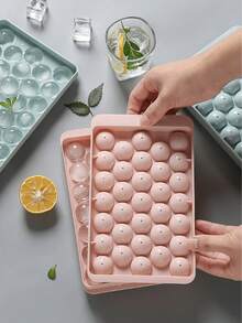 1pc Pink PP Ice Ball Mold | Creative Ice Cube Tray, Suitable For Kitchen And Beverages - Great For Making Cocktails, Whiskey And Party Drinks - Pink - View 6