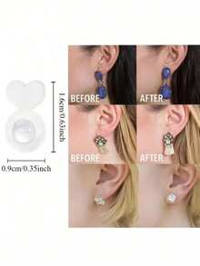 4个/8个/12个装橡胶耳钉后塞，硅胶耳塞，防止耳环脱落和堵塞耳道，耳钉后塞替换装，适合耳垂下垂、佩戴大耳环等情况，耳环，耳垂后塞 - 彩色 - 查看 3