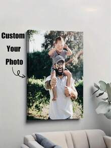 1pc Customized Photo Canvas Print, Personalized Wall Art, Customize Your Photo, Customizable Wooden Framed Canvas Wall Art - Personalized Family Portrait & Action Shots, Wall Decor, Canvas Art, Suitable For Living Room, Bedroom Or Home Office Decoration, Cozy Room Accent Quality Reproduction, Framed Canvas Wall Hanging, Wall Decor, Room Decoration, Customized Poster - Multicolor - View 8