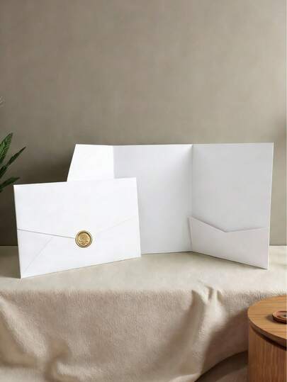 25pcs Tri-Fold Blank Pocket Wedding Invitation Envelopes, DIY Multipurpose Craft Paper Envelopes Suitable For Letters, Postcards, Wedding Invitations, Elegant Folding Invitation Envelopes With Pocket - Perfect For Weddings, Birthday Events 5*7 Inch Invitations, Pocket Invitations, Customizable Invitations, Best Gifts, Wedding Decorations, Home Decor, Room Decor, Party Favors, Bridal