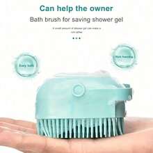 Pet Bath Brush - Dedicated Pet Bathing Tool - Silicone Bath Massage Brush Comb - Built-In Shampoo Dispenser Massage Bath Brush - Dual-Function Massage Comb And Cleaning Tool, Ergonomic Handle, Detachable Brush Head, Wet And Dry Use, Massage Silicone Bath Comb With Shampoo Storage Function - Silicone Material, Harmless Materials, Convenient Bath Brush, Can Be Opened To Dispense Shampoo. - Multicolor - View 4
