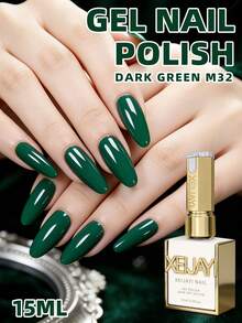 1瓶15毫升绿色纯凝胶指甲油，持久浸润式UV/LED光疗，高饱和度，坚固耐用，沙龙级设计，适合女性指甲 - 綠色 - 查看 1