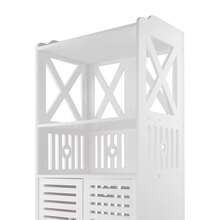 JAOSY Bathroom Storage Cabinet, Freestanding Tall Cabinet With Double Doors, Versatile Shelving Unit For Living Room, Bedroom And Kitchen, Wardrobe. 40 (L) X 25 (W) X 90 (H) Centimeters / 15.75" X 9.84" X 35.4" - 白色 - 查看 4