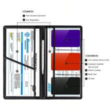 Summer Car Registration And Insurance Card Holders, Autumn Magnetic Snap Car Glove Box Organizers, Essential Car Document Bags, Men's And Women's Car Accessories, Spring Gifts, Card Holders, Birthday Gifts. - Blue - View 3