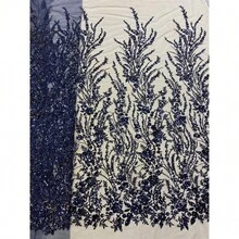 High Quality French Mesh Lace Fabric 2026, African Nigerian Embroidered Sequin Mesh Lace Fabric, Suitable For Women's Party Dress Sewing - Multicolor - View 8