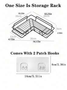 1件浴室置物架，淋浴收纳架，三角形浴室厨房储物架，免打孔浴室整理架，厨房用具架，房间装饰，可用于存放清洁刷、清洁布、清洁剂等，适用于厨房、餐厅、派对、聚会，可作为礼物送给朋友、家人，也可作为圣诞装饰、家居装饰、圣诞礼物、家居礼物、房间装饰。
