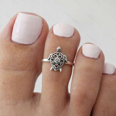 1件装可调节铜质海洋风脚趾环 - 舒适、百搭、耐用，适合日常佩戴和派对，四季皆宜，适合多种脚趾尺寸