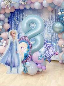 Hasbro 19pcs Aluminum Foil & Latex Mixed Balloon Set, Dreamy Ethereal Style, Snowflake Pattern, Light Blue, Pink And Other Soft Cool Colors - Multicolor - View 9