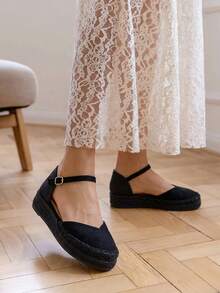 VIKIVIKI SHOES Women's Platform Espadrilles With A Thick, Non-Slip Sole, Y2K Vintage Bohemian Style, Comfortable For Walking, Ideal For Summer, Vacations, The Beach, City Wear, And Everyday Outfits, Perfect For Fresh Looks And Getaways. Estimated Delivery: 1-3 Business Days (Peninsula) - 黑色 - 查看 1