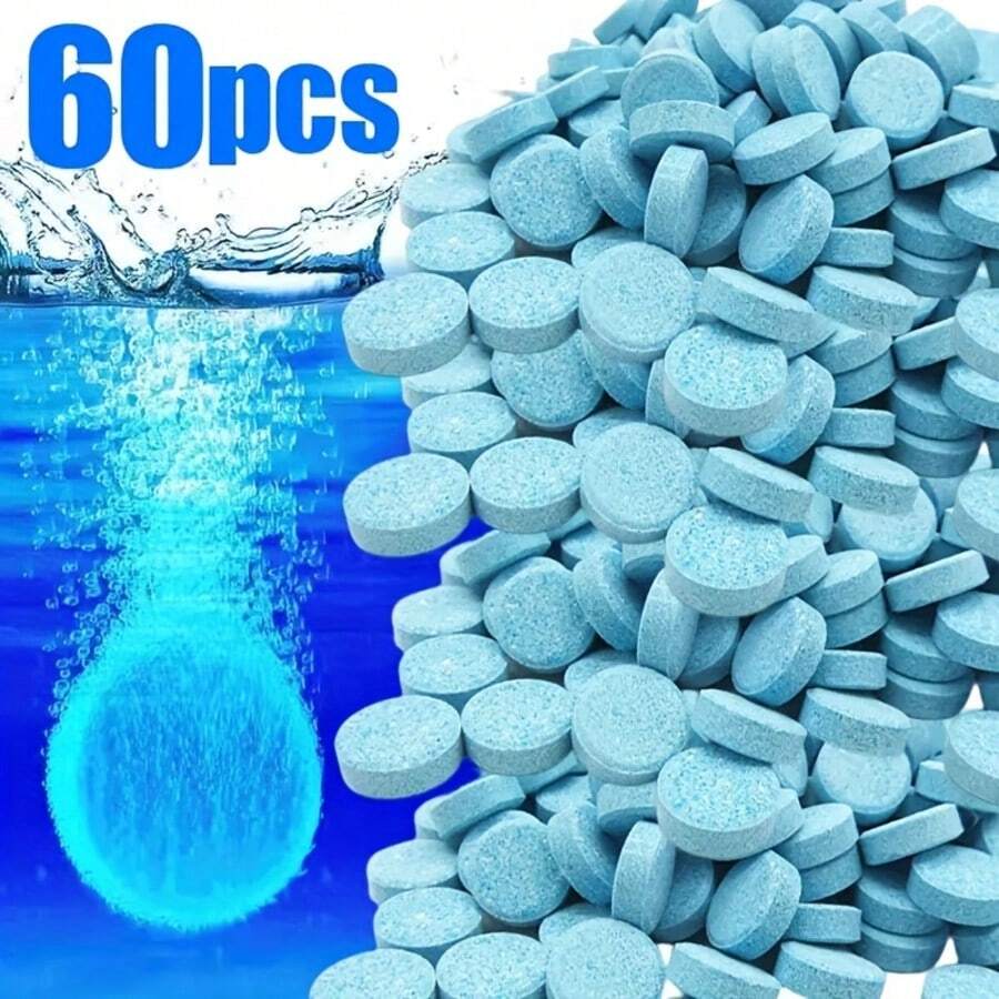 60片装便携式汽车挡风玻璃清洁剂，汽车玻璃清洁片，固体雨刮精华