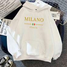 Moletom Canguru Unissex Milano Italia Agasalho Casaco Blusa De Frio Blusão - Branco - Visão 2
