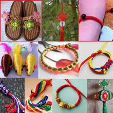 Red Satin Cord 2.5mm Nylon String 300 Feet Satin Rattail Silk Cord For Jewelry Making-Braided Bracelets-Necklace-Macrame Craft-Keychains Lanyards-Drawn String Bags - ColorK - 查看 4