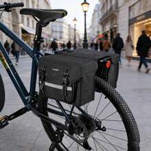 High-Capacity, High-Quality Bicycle Rear Seat Bag, Electric Bike Rear Rack Luggage Bag, Adjustable Shoulder Strap - Durable, Spacious, Convenient Commuting And Travel Bicycle Accessory - Black - View 3