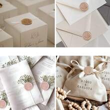 10pcs Wax Seal Stickers, Wax Seal Stamp Stickers, Finished Leaf Branch Camellia Leaf Wax Seal Closure Stickers, For Envelopes