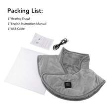 Hailicare USB加热肩颈垫，3档温度调节，柔软加热背肩垫，快速加热颈背垫，冬季电热背心，加热垫，柔软珊瑚绒材质，更保暖（不含移动电源）