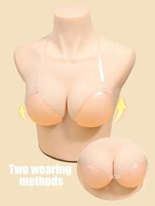 New Silicone Invisible Bra With Straps, Non-Slip Style, Lift And Enhance Cleavage, Designed For Wedding Photography, Strapless Dresses, Invisible Underwear, Dresses, Jumpsuits, Travel & Vacation - Apricot - View 1