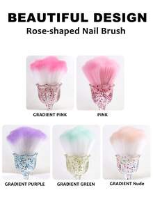 1pc Flower-Shaped Nail Dust Cleaning Brush With Acrylic Crystal Handle - Soft, Fluffy Gradient Bristles Remove Nail Dust Or Can Be Used As A Makeup Brush Tool - Suitable For Home Salon And Professional Nail Tool Use. Nail Supplies - Multicolor - View 8