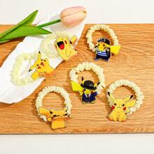 pocket monsters 6pcs The Hair Ties And Hair Accessories From The Pokémon Pikachu Series Are Stylish And Versatile, With Cute And Sweet Hair Loops And Hair Ropes. - Multicolor - View 5