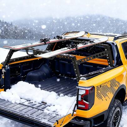 Adjustable Off-Road Bed Cargo Rack |   Width 51.2 - 67 Inches, Height 14 - 21 Inches, 1102 Lb Static Load Capacity, Side Support, Compatible With Medium-Duty Trucks Tacoma/Ranger/Gladiator JT/Colorado