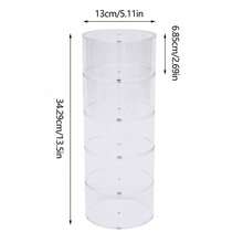 Round Shape 5 Tiers Belts Display Rack, Acrylic Material Organizer Storage Case, Transparent Design Belts Storage Case, For Home Organization - Clear - View 3