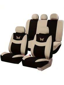 9 delar universella bilsätesöverdrag, heltäckande sätesöverdrag, framsätesöverdrag passar sedan, skåpbil, kompatibel med airbag, innehåller: 2 framsätesöverdrag, 1 ryggstödsöverdrag, 1 baksätesöverdrag, 5 nackstödsöverdrag. 4 delar: 2 framsätesöverdrag, 2 nackstödsöverdrag - Stil A - Visa 14