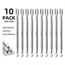 10Pcs Stainless Steel Double Ended Cuticle Pusher Remover And Cutter, Professional & Durable Manicure Pedicure Nail Tools For Fingernails Toenails - Nhiều màu - Xem 8