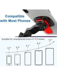 1pc Black & Red ABS Mountain Bike Motorcycle Bicycle Phone Holder, Cycling Phone Navigation Bracket